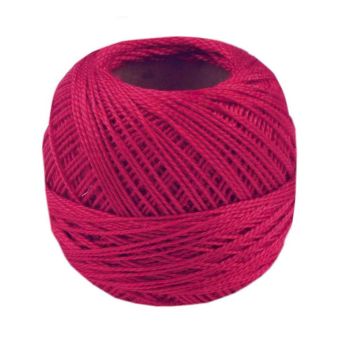 Háčkovací / vyšívací příze PERLOVKA 3372 tmavě růžová, jednobarevná, 10g/85m