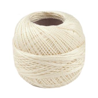 Háčkovací / vyšívací příze PERLOVKA 7102 smetanová, jednobarevná, 10g/85m