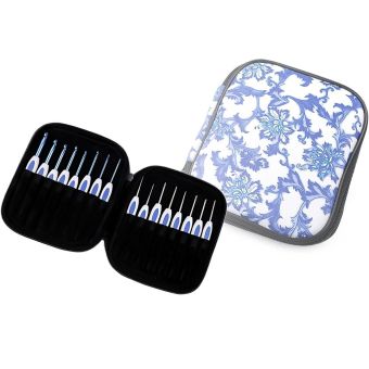 Háčky na háčkování kovové / hliníkové s plastovou rukojetí 040238, sada 16 velikostí