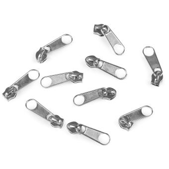 Jezdec ke spirálovému zipu POL 3 mm, 070272/031 nikl (stříbrný), kovový, bez aretace / s táhlem