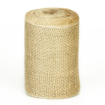 Jutový dekorační pásek, gramáž 211 g/m2, PŘÍRODNÍ REŽNÝ, šířka 15cm, role 25m