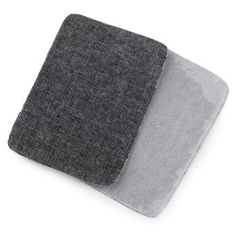Klasická nažehlovací záplata RIFLOVÁ, textilní bavlněná 740371/6, černá žíhaná, 5,3x7,9cm, 10 kusů v balení