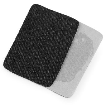 Klasická nažehlovací záplata RIFLOVÁ, textilní bavlněná 740371/7, jednobarevná černá, 5,3x7,9cm, 10 kusů v balení