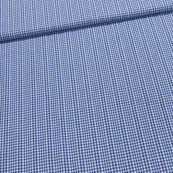 Košilovina bavlněná 4554/03 modrá kostička s výšivkou, š.145cm (látka v metráži)