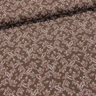 Košilovina / bavlněná 8869-009 kašmírový vzor na tmavě béžové, š.145cm (látka v metráži)