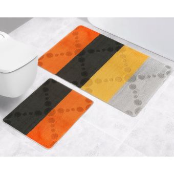 Koupelnová předložka BANY, PAPRSKY ŠEDO-ORANŽOVÉ (více rozměrů)