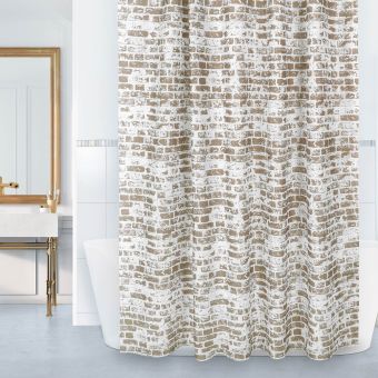 Koupelnový závěs HNĚDÁ ZEĎ, 180x200cm