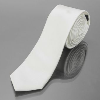 Kravata pánská AMJ úzká jednobarevná KI0003, smetanová