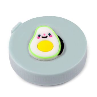 Krejčovský svinovací metr s 3D obrázkem 900256/14 šedý - avokádo, oboustranný metry/palce/inches, plastový, délka 150cm/60inch