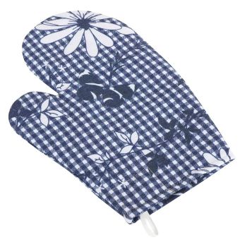 Kuchyňská chňapka DITA 410, MODRÁ KOSTIČKA S KVĚTEM, 28x18cm