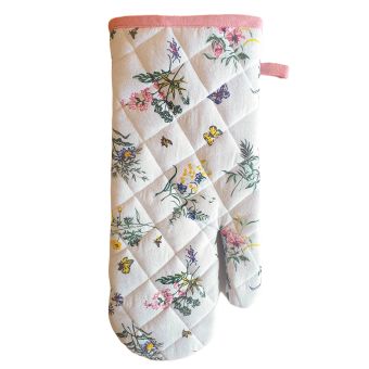 Kuchyňská chňapka QK-176, luční kvítí, bílo-růžová 35x18cm