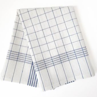 Kuchyňská utěrka MODRO / BÍLÁ, károvaná, 55% bavlna + 45% len, 1 kus, 50x70cm
