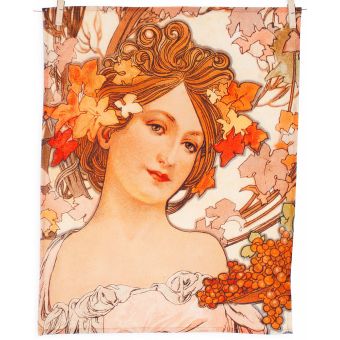 Utěrky ALFONS MUCHA MOET, oranžovo-béžové, 2 kusy 50x64cm