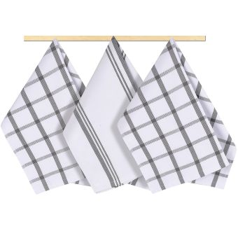 Kuchyňské utěrky 193 KÁRO ŠEDÉ, 3 kusy, 50x70cm