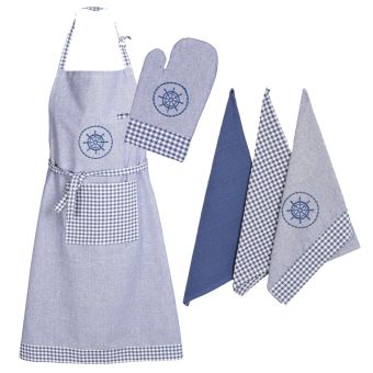 Kuchyňský set 2203 KRUH A KÁRO, modrá (více možností)