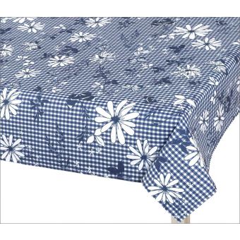 Kuchyňský ubrus DITA 410, MODRÁ KOSTIČKA S KVĚTEM, 120x140cm (obdélník) 
