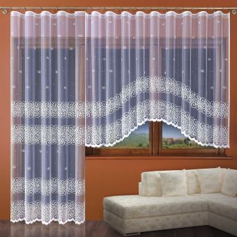Kusová záclona BERENIKA jednobarevná bílá, výška 250 cm x šířka 150 cm (na dveře)