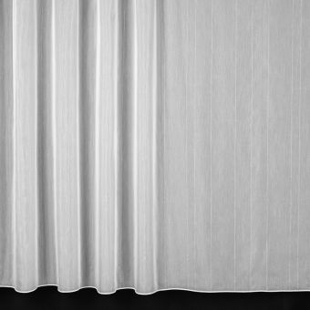 Kusová záclona voálová NOVA 50705/03, pršíčko s proužkem, s řasicí páskou a olůvkem, jednobarevná bílá, (více rozměrů)