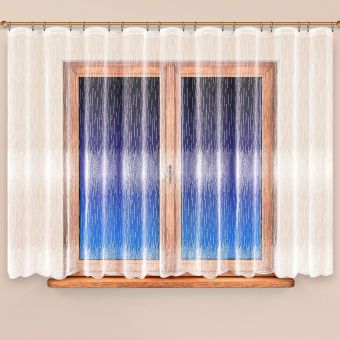 Kusová záclona BERGITA jednobarevná bílá, výška 160 cm x šířka 400 cm (na okno)