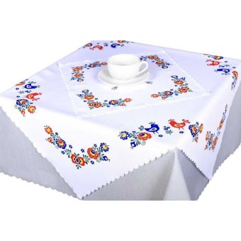 Kuchyňský ubrus / prostírka FOLKLOR ČERVENÝ, 35x35cm (čtverec) 