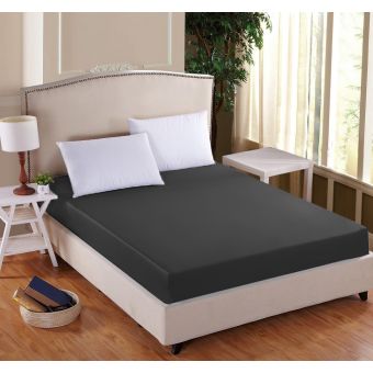 Luxusní napínací mako-jersey prostěradlo s lycrou DELUXE 90x200cm / 30cm elastické, antracitové