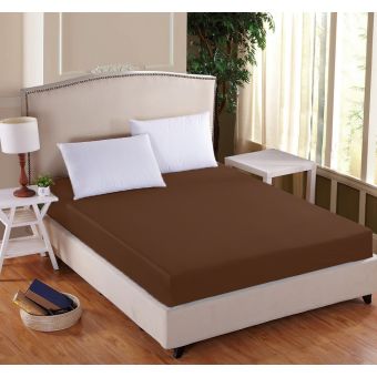 Luxusní napínací mako-jersey prostěradlo s lycrou DELUXE 90x200cm / 30cm elastické, čokoládové