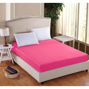 Luxusní napínací mako-jersey prostěradlo s lycrou DELUXE 90x200cm / 30cm elastické, růžové