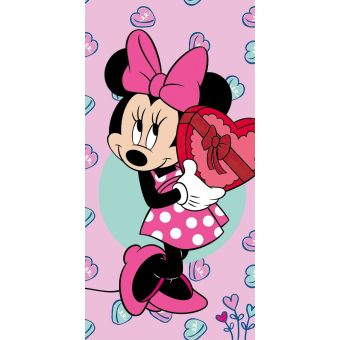 Dětská plážová osuška MINNIE PINK, růžová, froté, 70x140cm