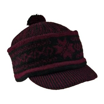 Pánská čepice zmijovka s kšiltem TONAK TARPIA černo-bordó, univerzální velikost