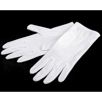 Pánské saténové společenské (taneční) rukavičky, 720778, bílé, velikost L