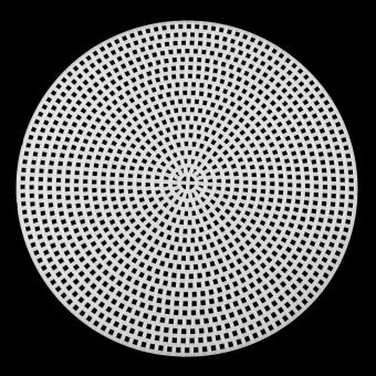 Plastová kanava, vyšívací mřížka na vyšívání a tapiko 740489/5, bílá, kruh 14,8cm