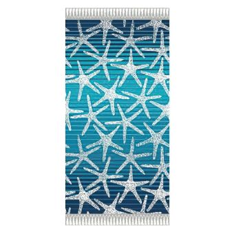 Plážová osuška DELTA, MOŘSKÉ HVĚZDICE, modrá, froté, 90x170cm