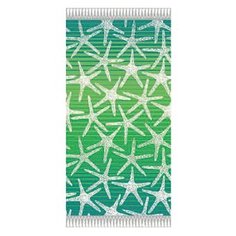 Plážová osuška DELTA, MOŘSKÉ HVĚZDICE, tyrkysovo-zelená, froté, 90x170cm