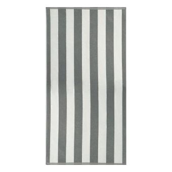 Plážová osuška KABANA, šedé pruhy, froté, 90x170cm