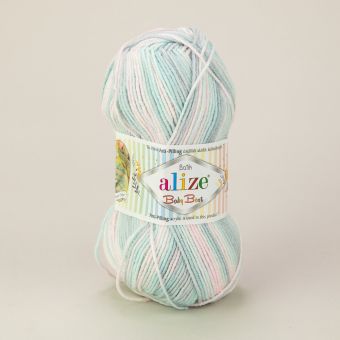 Pletací příze Alize BABY BEST BATIK 6623 mentolovo-růžová, melírovaná, antipillingová, 100g/240m