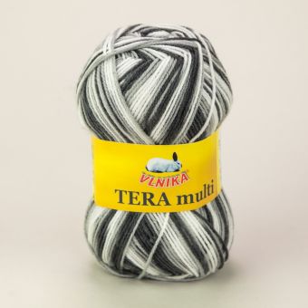Pletací příze Vlnika TERA MULTI 821 šedá, melírovaná, 100g/300m