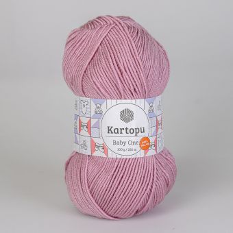 Pletací / háčkovací příze Kartopu BABY ONE K1763 starorůžová, jednobarevná, antipillingová, 100g/250m
