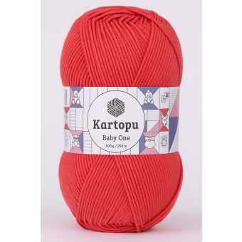Pletací / háčkovací příze Kartopu BABY ONE K254 tmavě lososová, jednobarevná, antipillingová, 100g/250m