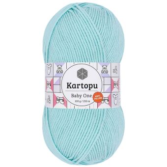 Pletací / háčkovací příze Kartopu BABY ONE K578 mentolová, jednobarevná, antipillingová, 100g/250m