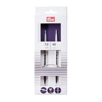 Pletací jehlice PRYM ERGO 215610, ergonomické plastové, kruhové, 1 kus, délka 60cm, velikost 7mm