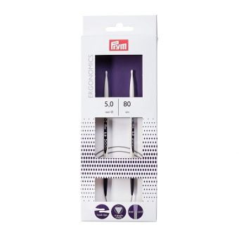 Pletací jehlice PRYM ERGO 215806, ergonomické plastové, kruhové, 1 kus, délka 80cm, velikost 5mm