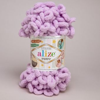 Pletací příze Alize PUFFY 27 světle fialová, efektní, 100g/9,2m