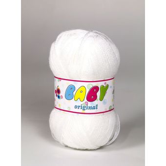 Pletací příze Storex BABY ORIGINAL 208 bílá, klasická, 50g/220m