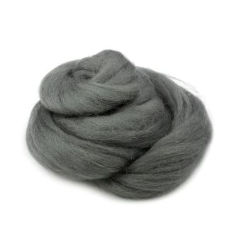 Vlna na plstění / ovčí rouno česané, 730340/23, 20g, středně šedá