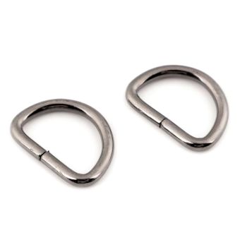 Polokroužek na koženou galanterii š.20 mm 01 černý nikl