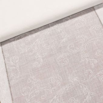 Polyesterové plátno  / štola na metráž 67700 smetanová s výšivkou, š. 45cm (látka v metráži)