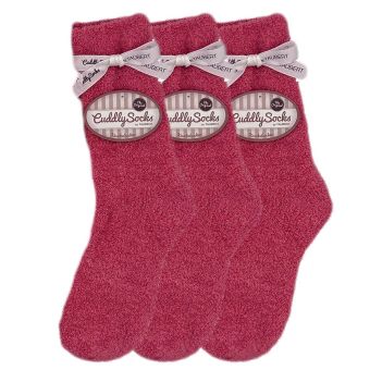 Ponožky zimní žinylkové 232810588/20700505, vínové, jednobarevné, spací, univerzální, 1 pár, vel. UNI