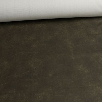 Potahová látka, čalounická koženka s textilním podkladem NATURHAVEN D31-B, zelený khaki melír, š.140cm, 670g/m2 (látka v metráži)