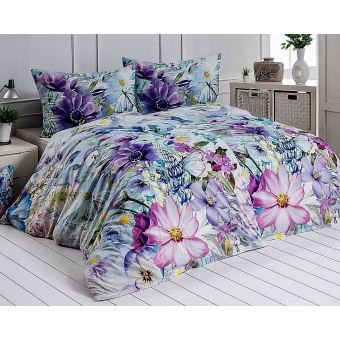 Povlečení Matějovský AURELIA, fialové květy na světle modré (více materiálů, rozměrů)