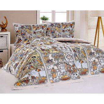 Povlečení Matějovský JOSEF LADA ČTYŘI ROČNÍ OBDOBÍ, barevné, bavlna hladká digitál, 140x200cm + 70x90cm